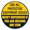 Signmission Use All Protective Equipment 16in Non-Slip Floor Marker, 16" x 16", FD-C-16-99880 FD-C-16-99880 - alternate 1